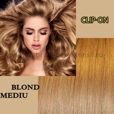 Clip-On Ondulat Blond Mediu