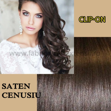 Clip-On Saten Natural Cenusiu Clip-On Saten Natural Cenusiu