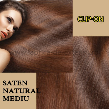 Clip-on Saten Natural Mediu