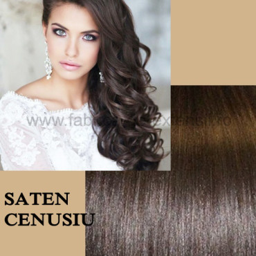 Extensii La Metru Saten Natural Cenusiu