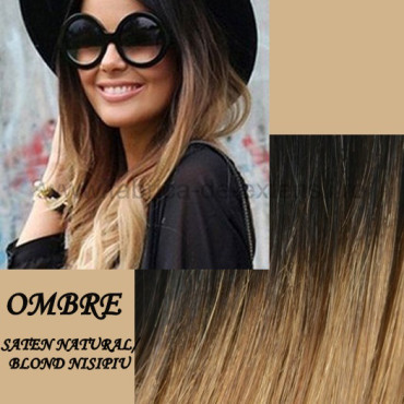 Extensii Nanoring Deluxe Ombre Saten Natural / Blond Nisipiu Extensii Nanoring Deluxe Ombre Saten Natural / Blond Nisipiu