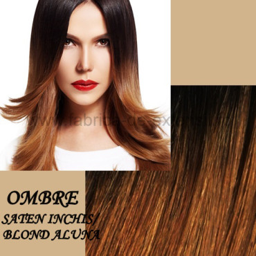 Extensii Front Lace (Semiperuca) DeLuxe Ombre Saten Inchis Blond Aluna Extensii Front Lace (Semiperuca) DeLuxe Ombre Saten Inchis Blond Aluna