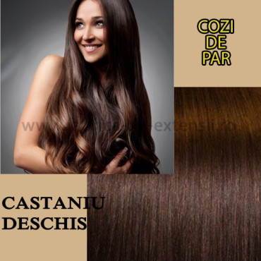 Cozi de Par Sintetice Castaniu Deschis