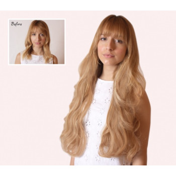 Trese de par diamond  OMBRE Negru Natural / Turqoise