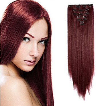 Clip-On Drept Sintetic Wine-Red Clip-On Drept Sintetic Wine-Red