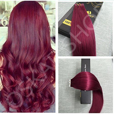 Extensii Tape IN White Platinum Burgundy