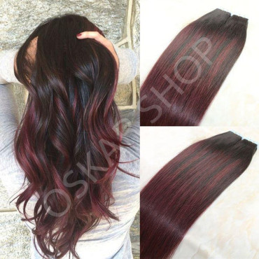 Extensii Tape IN White Platinum #1B Burgundy Extensii Tape IN White Platinum #1B Burgundy
