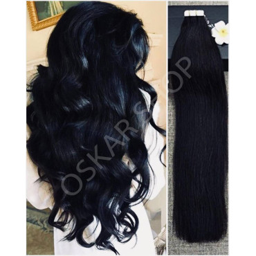 Extensii Tape IN White Platinum Negru Albastrui Extensii Tape IN White Platinum Negru Albastrui