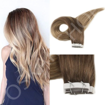 Extensii Tape IN White Platinum Ombre #6 #24 Extensii Tape IN White Platinum Ombre #6 #24
